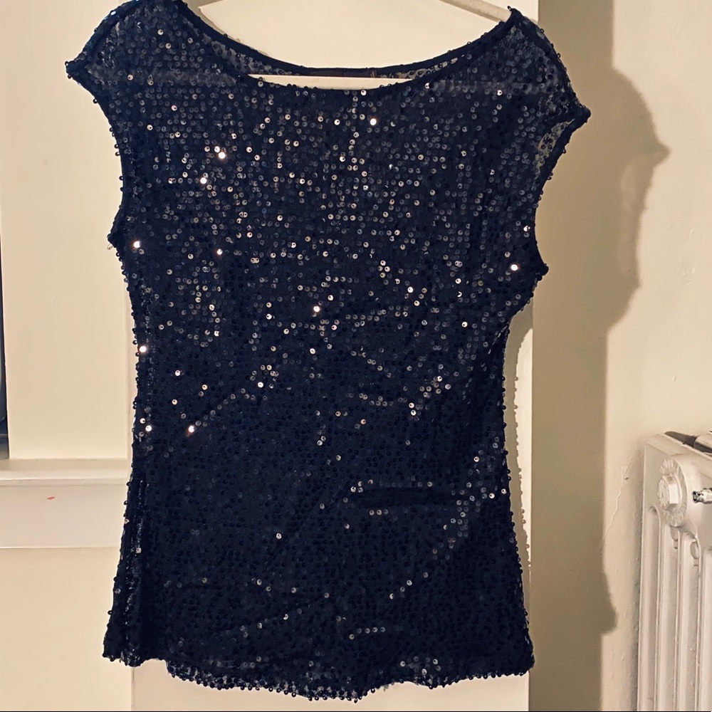 Sheer sequin dressy tee NWT